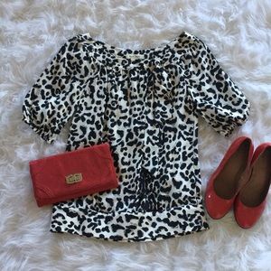 WHBM Leopard Print Blouse